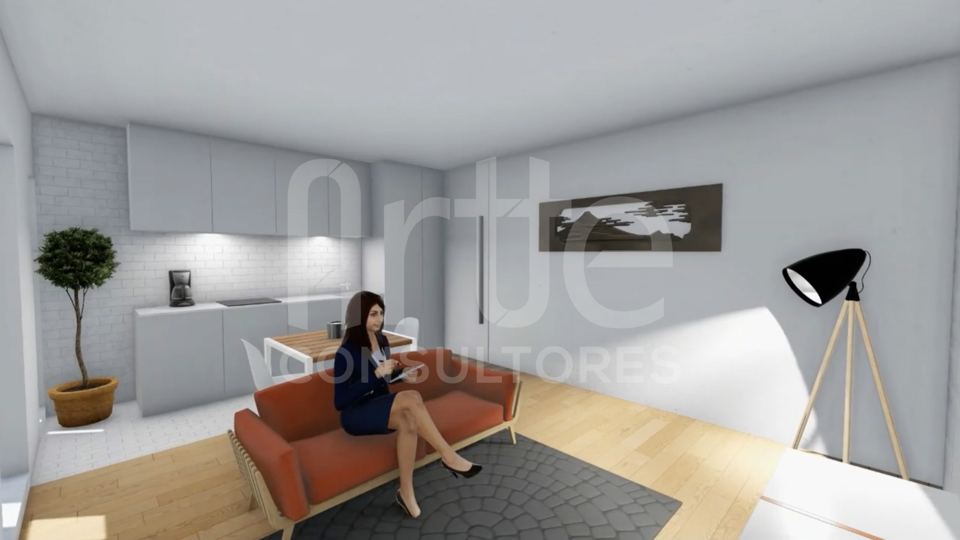 Apartamiento duplex de 1 habitación