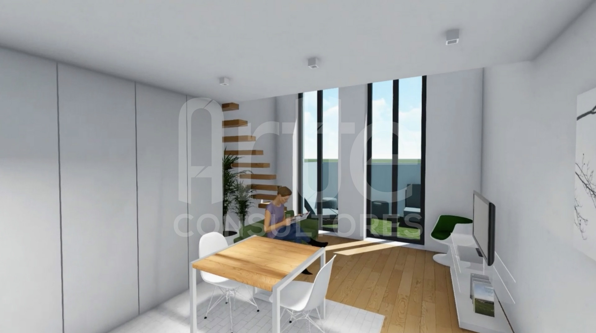 Apartamiento duplex de 1 habitación