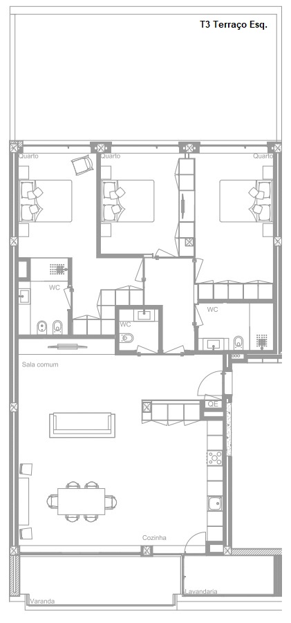 3-комнатная квартира с террасой Varandas da Penha  Guimarães