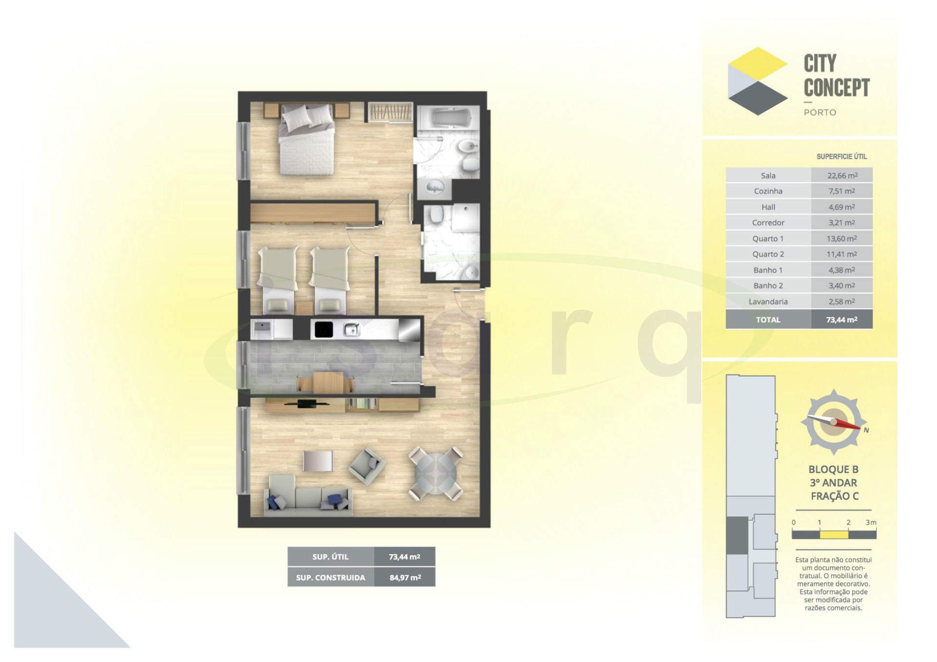 Appartement T2, Nouveau, avec terrace à 15min du Campus Universitaire de S João;
